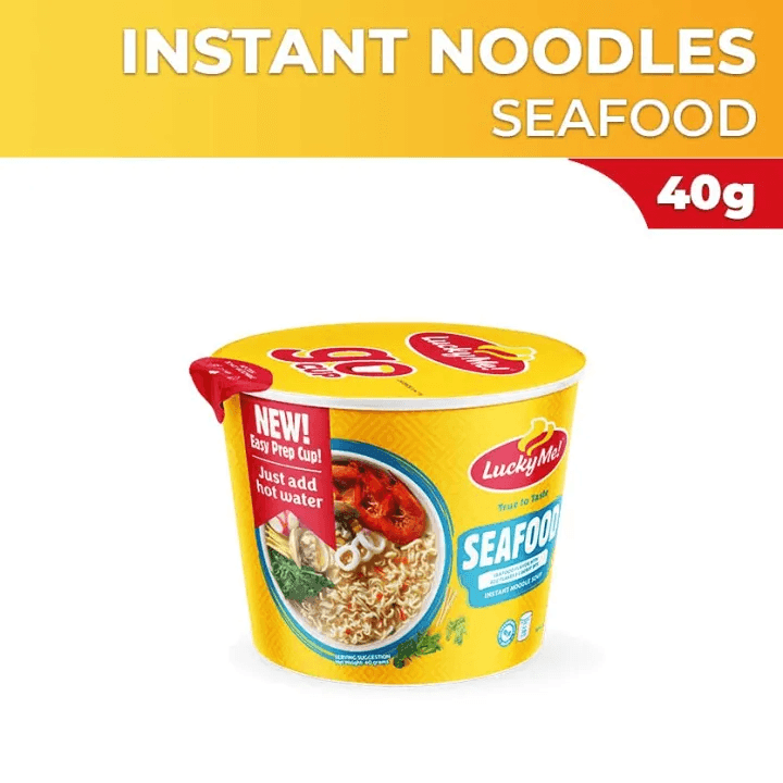 Lucky Me Go Cup Instant Noodle Soup Seafood - 40g